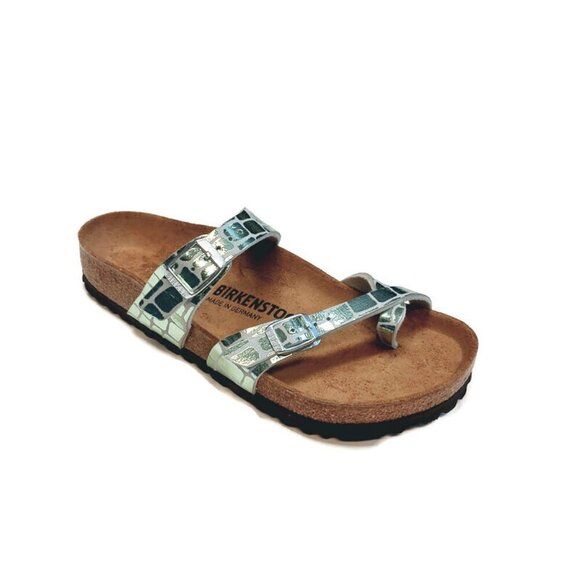 Birkenstock Mayari Sandals Mens 5 - 5.5 Womens 7 - 7.5 EU 38 Mineral Gator Gleam - Picture 1 of 9